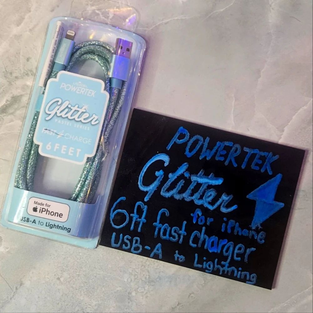 Liquipel Powertek: 6ft Charging Cord, Blue, USB-A to Lightning FOR iPHONE